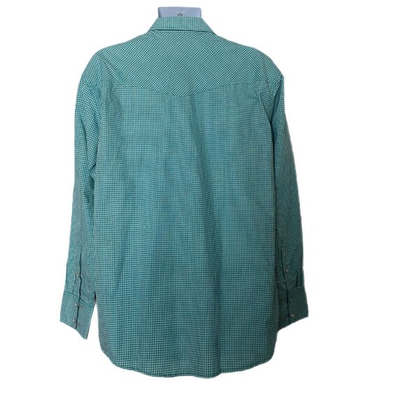 Wyoming Traders Western Men's Green Check Pearl Snap Button Up Shirt M NEW - Picture 5 of 6
